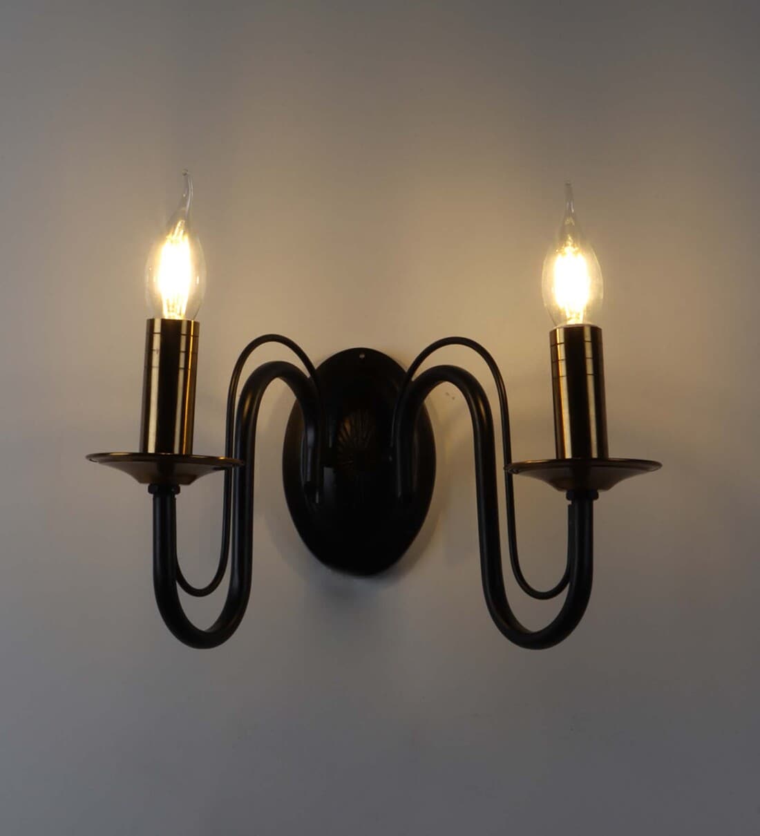 Buy Bendigo Black Iron Candle Wall Light by Imperial Glass Emporium