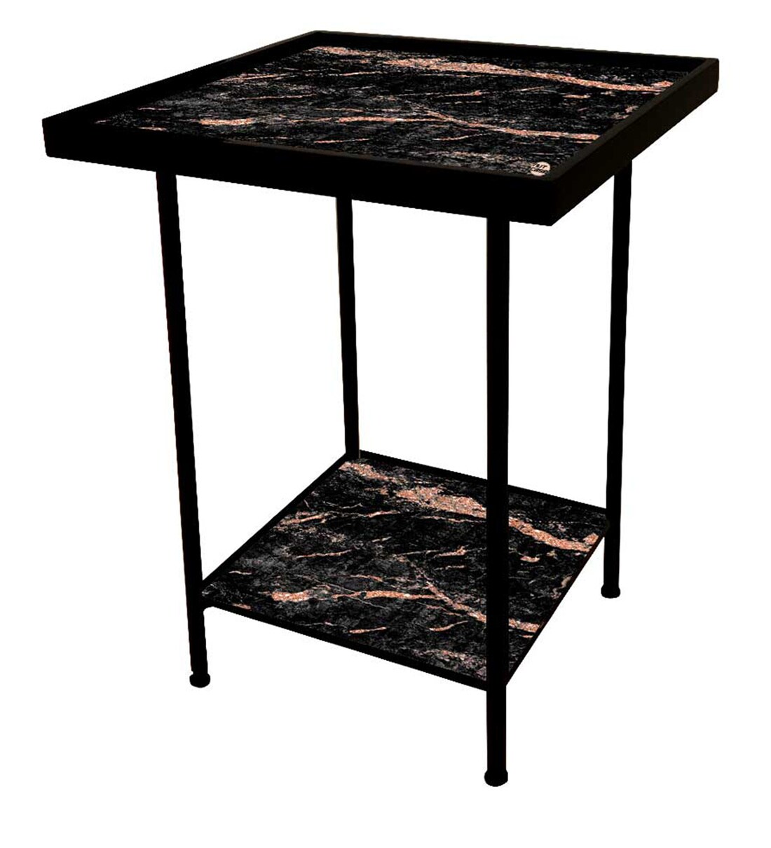 Buy Black Marble Designer Metal End Table by Nutcase Online