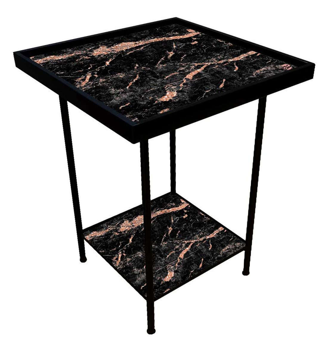 Buy Black Marble Designer Metal End Table by Nutcase Online