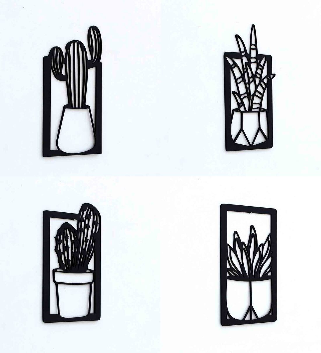 Buy Black MDF (7 x 12) (Set Of 4) Wall Art By Craftter Online Wooden
