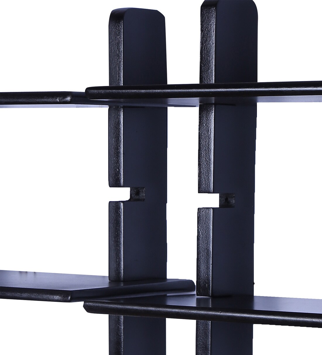 Buy Engineered Wood Ladder Floating Wall Shelf in Black Colour by