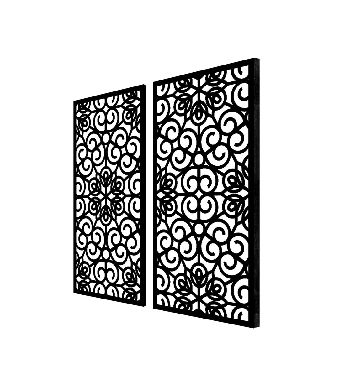 Buy Black MDF Laser Cut Ornamental Panel with Pattern Art Pane by ...