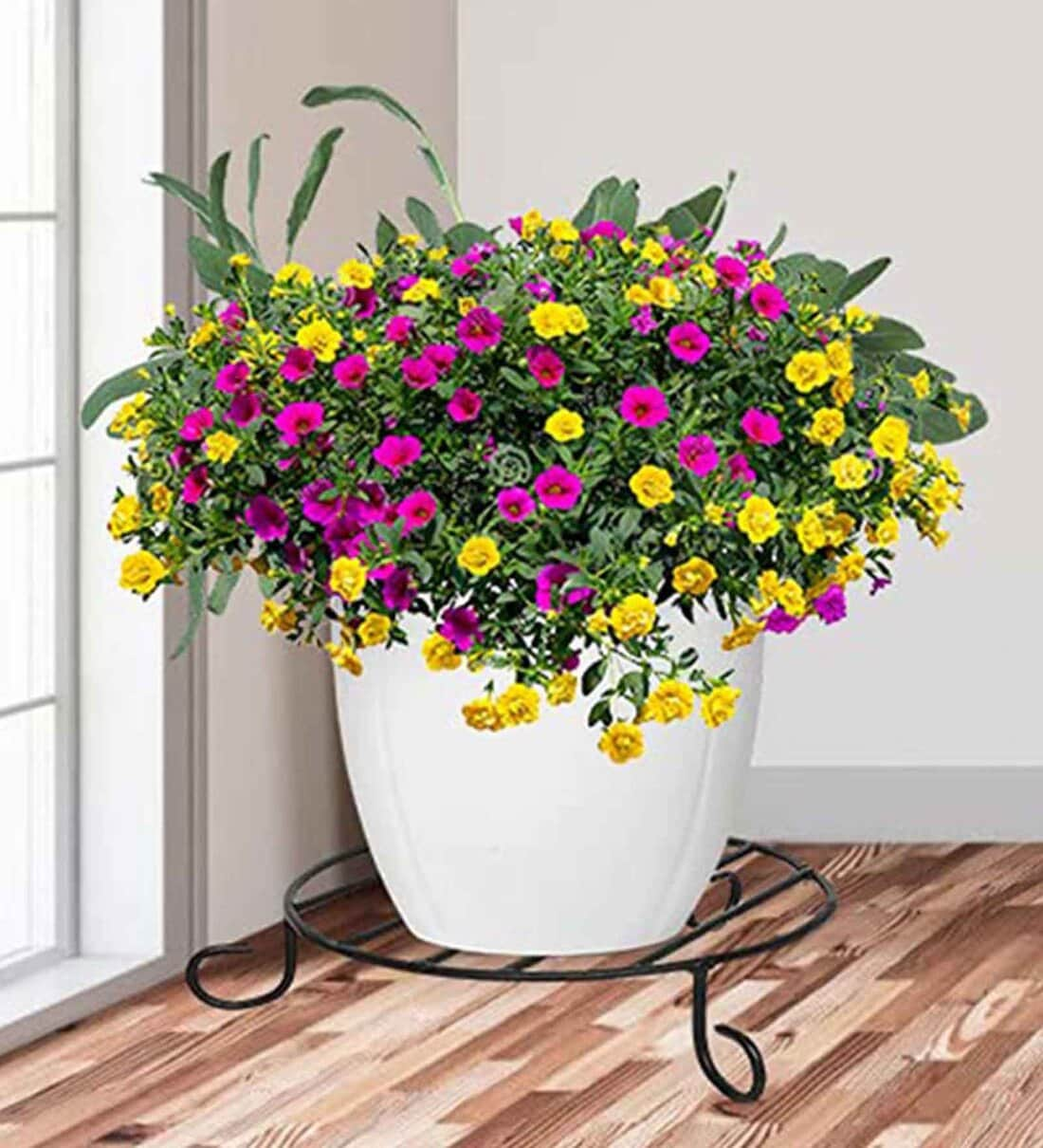 Buy Black Metal Round Shape Planter Stand Set Of (4) at 39% OFF by ...