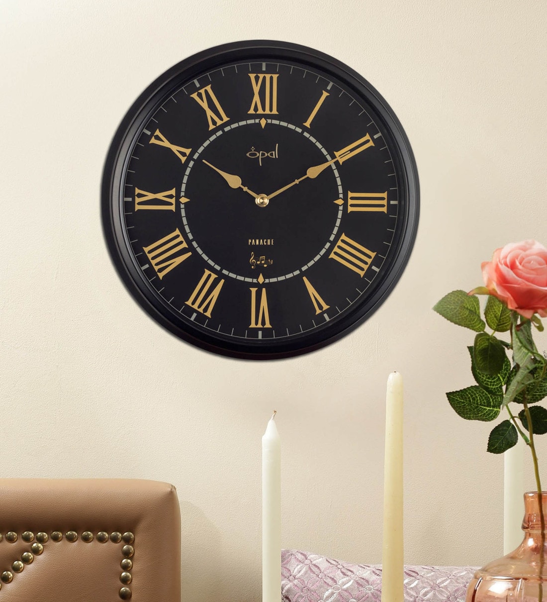 Buy Black Metal 11 Inch Wall Clock By Opal Online Vintage Wall Clocks Wall Clocks Home Decor Pepperfry Product