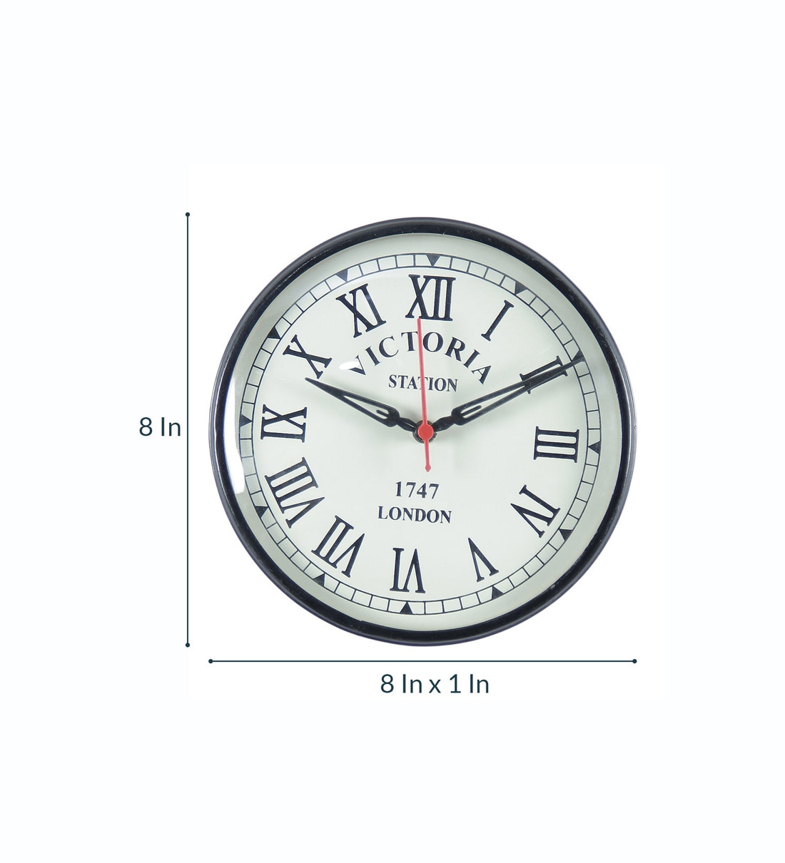 Buy Black Metal Analog Wall Clock by Tu Casa Online Vintage Wall