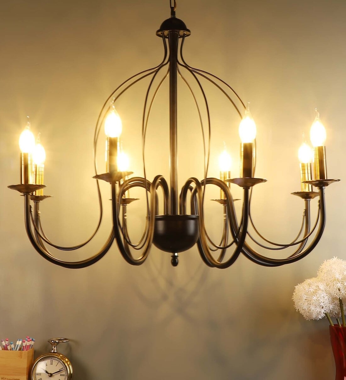 Buy Gladus Black Metal Candle Chandelier at 21% OFF by Imperial Glass ...