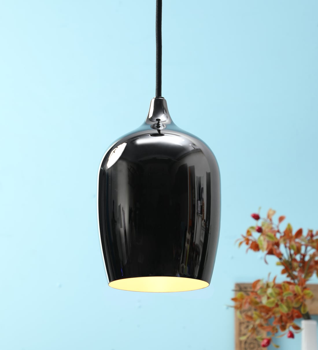 Buy Black Metal Single Hanging Lights by Philips Online Globe Hanging