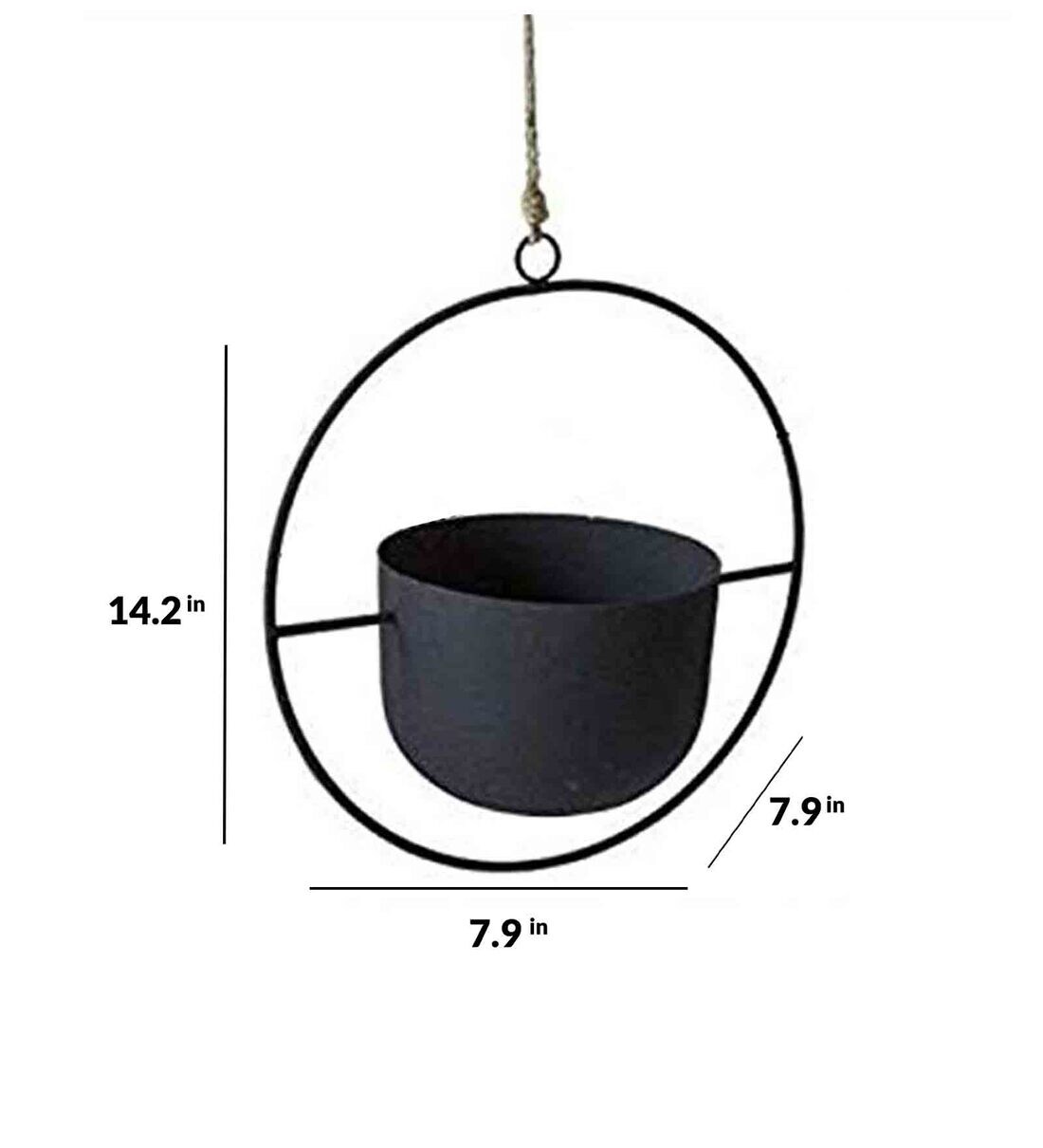 Buy Black Metal Hanging Planter by Niyara Online Hanging Planters