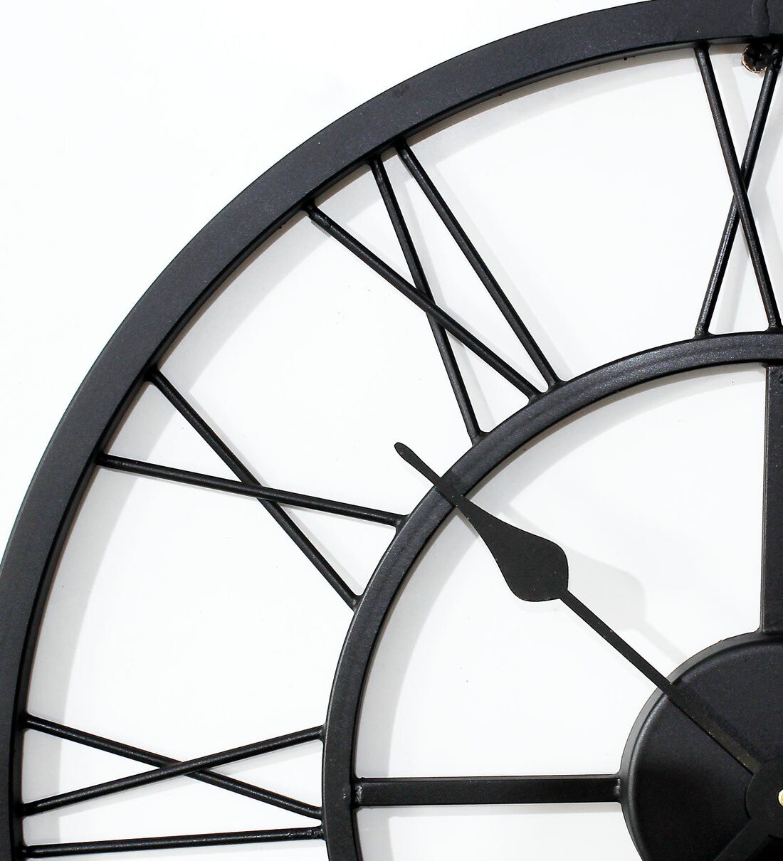 Buy Black Metal Analog Roman Skeleton Wall Clock by Craftter Online