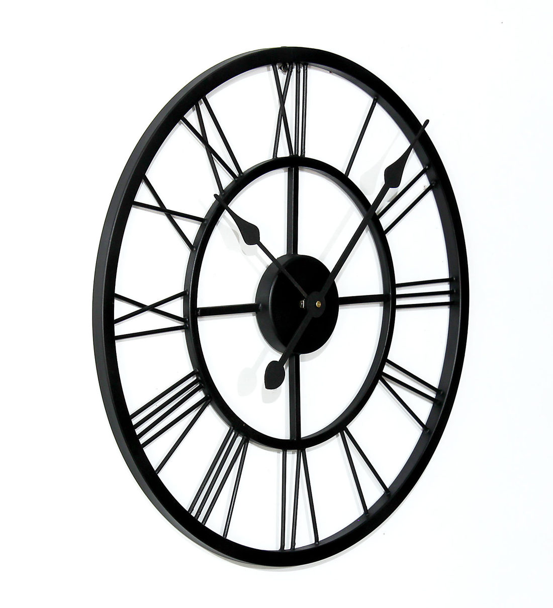 Buy Black Metal Analog Roman Skeleton Wall Clock by Craftter Online ...