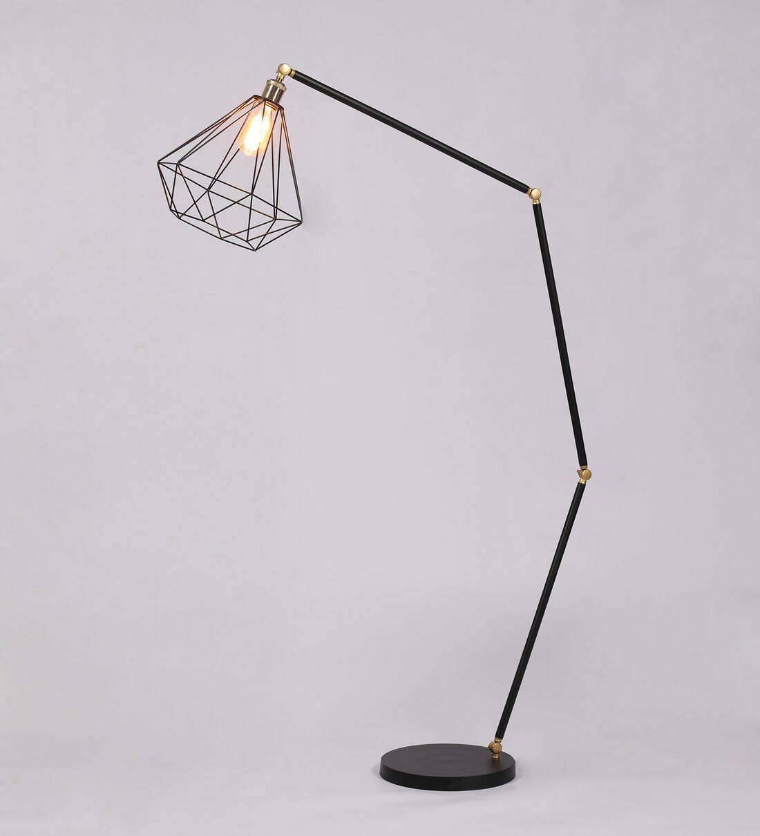 Buy Black Metal Shade Floor Lamp with Metal Base by Craftter Online