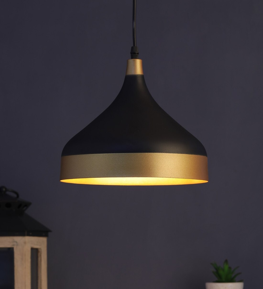 Buy Black Metal Single Hanging Lights By Eliante By Jainsons Lights