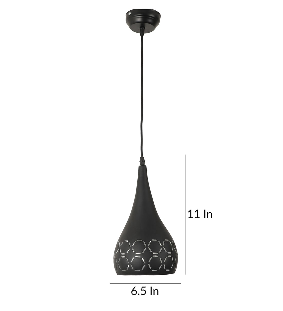 Buy Black Metal Single Hanging Light by Eliante by Jainsons Lights
