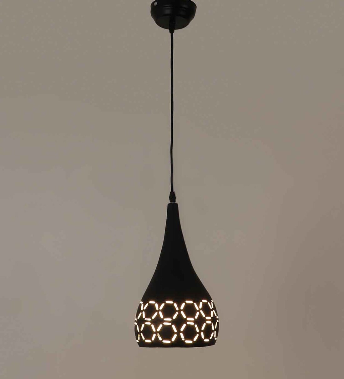 Buy Black Metal Single Hanging Light by Eliante by Jainsons Lights