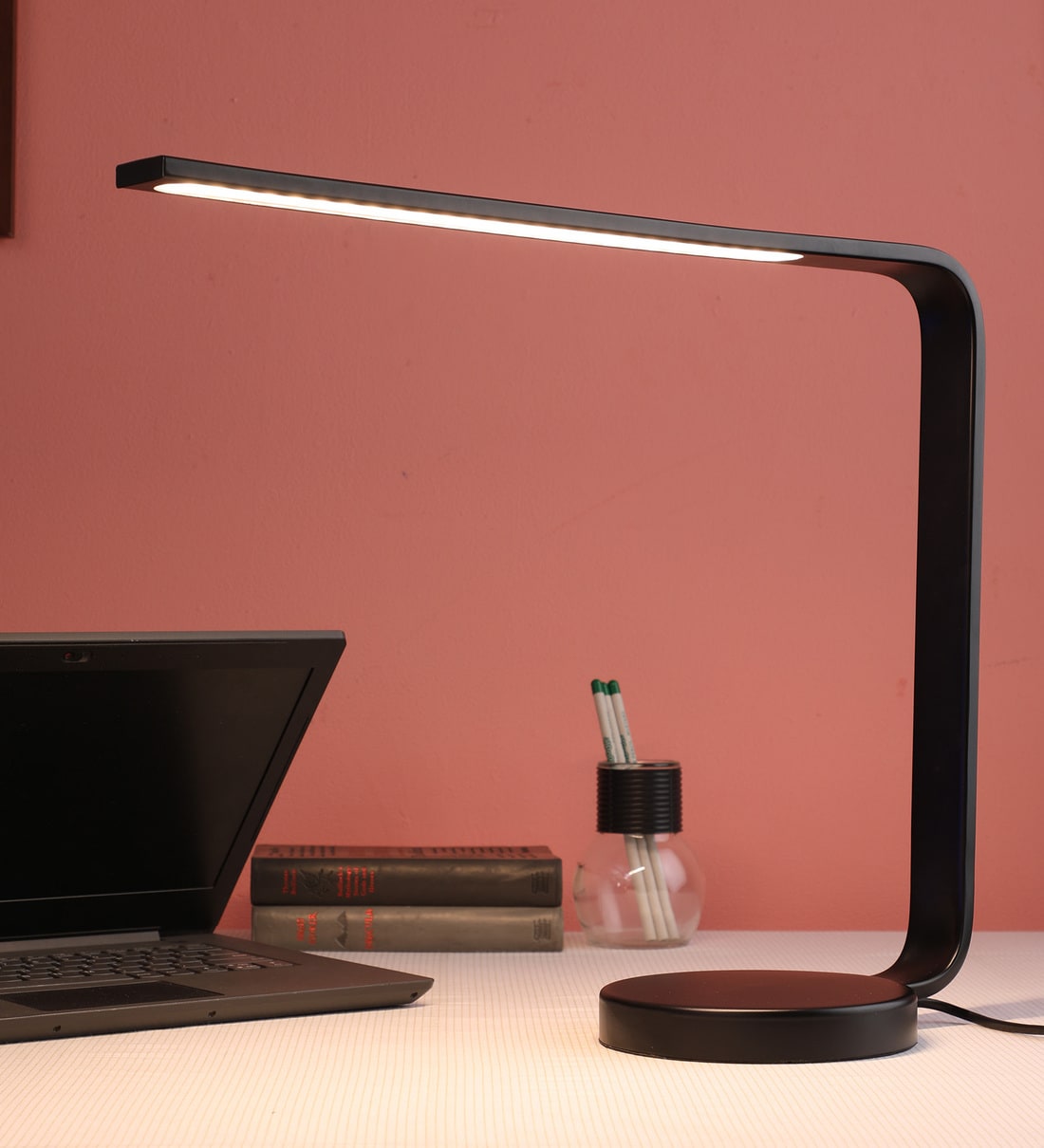 Buy Black Shade Study Lamp with Metal Base by Kapoor E Illuminations Online Study Lamps