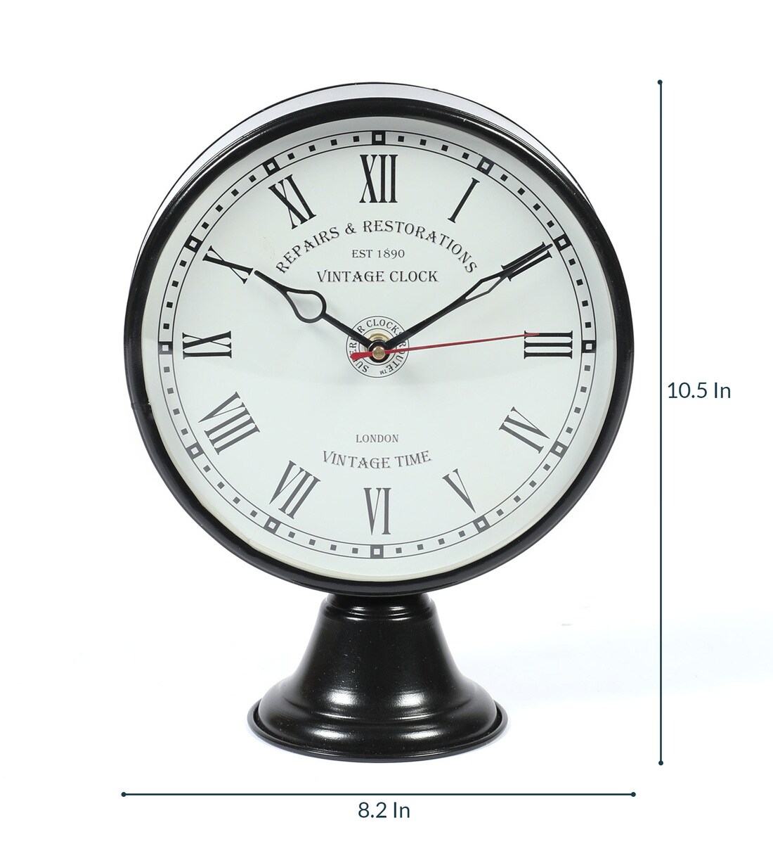 Buy Black Metal Table Clock by Anantaran Online Table Clocks Table