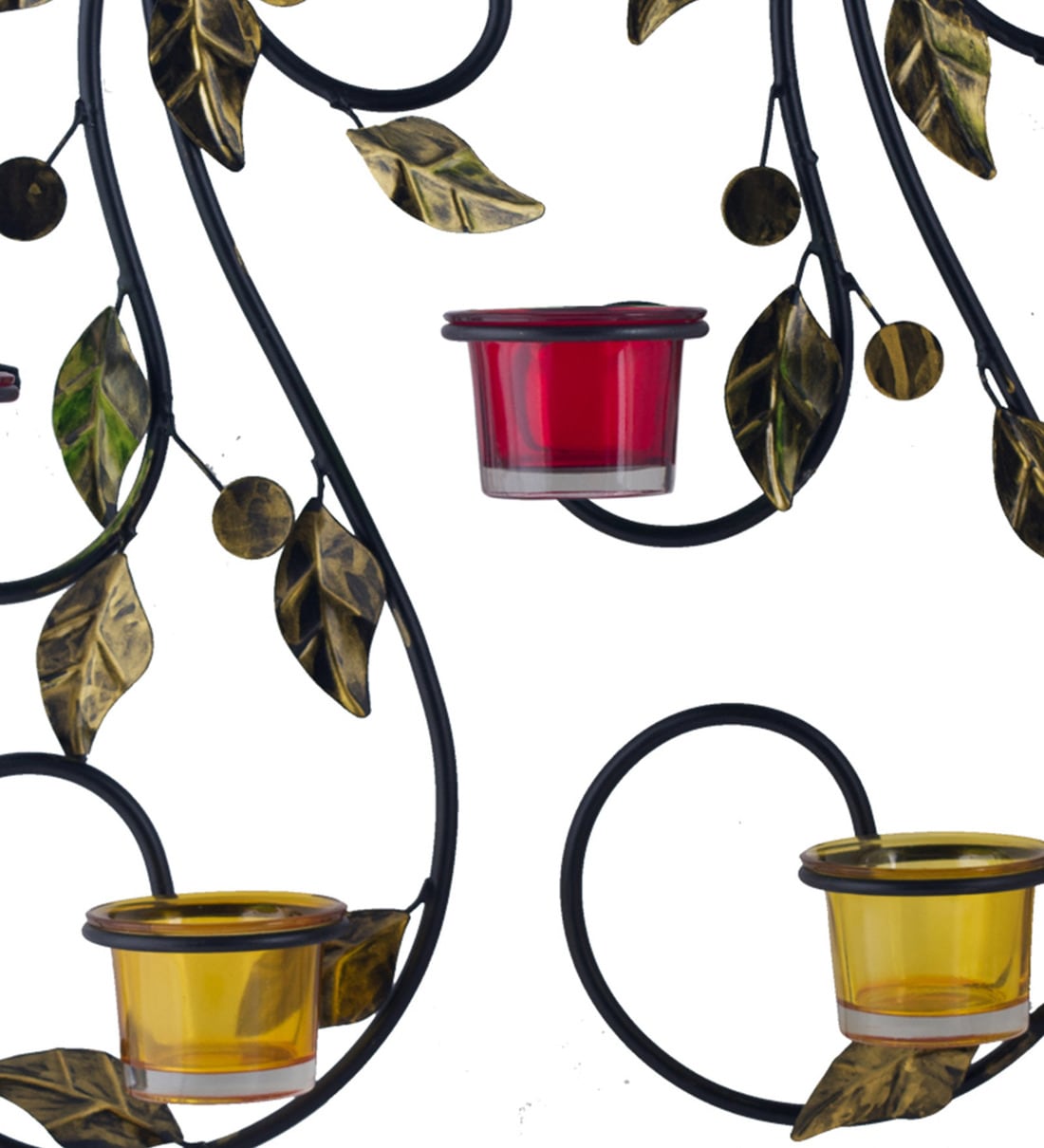 Buy Black Metal Wall Candle Holder Set of 2 by Homesake Online Wall