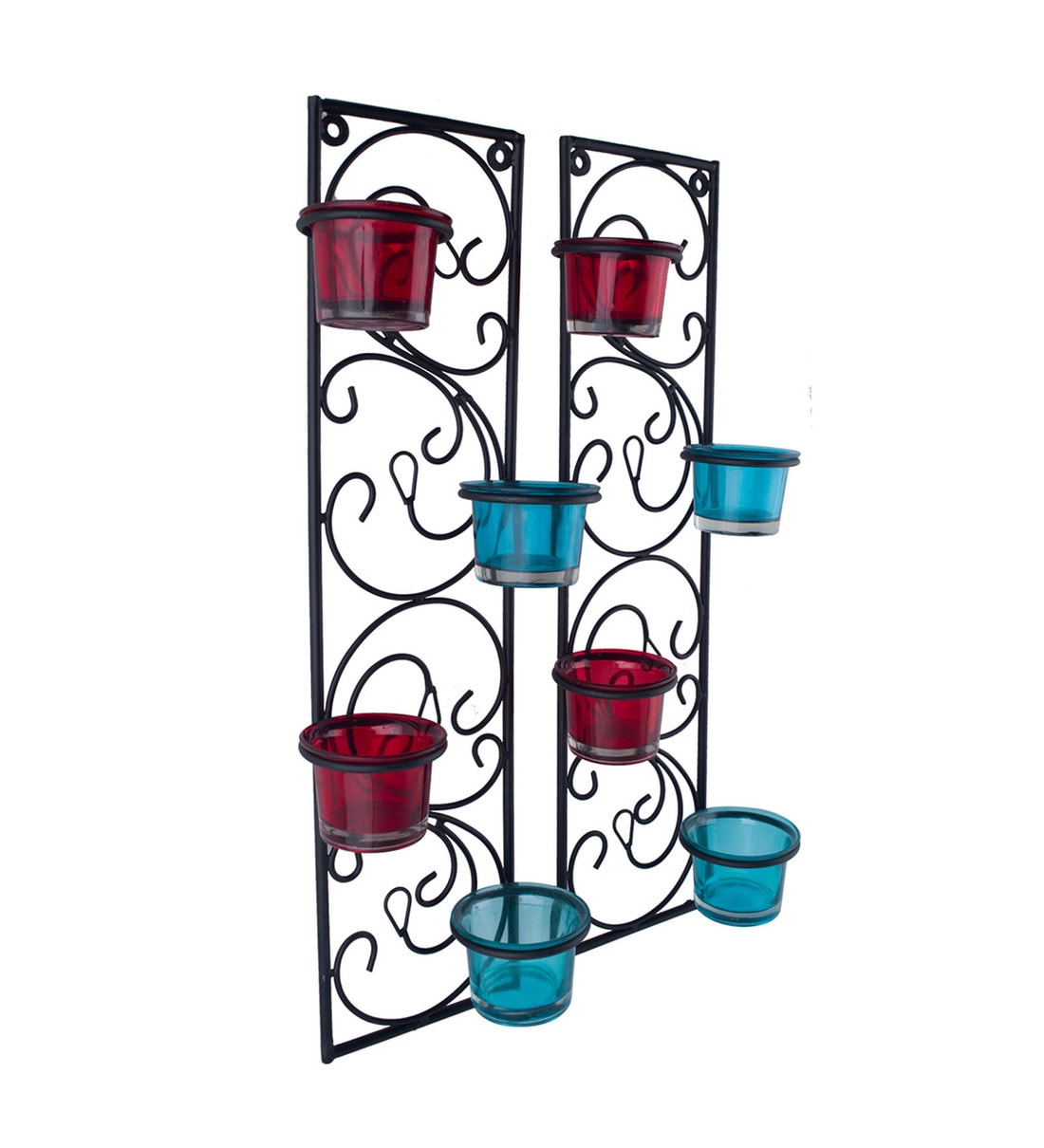 Buy Black Metal Wall Candle Holder Set of 2 by Homesake Online Wall Candle Holder Lamps and