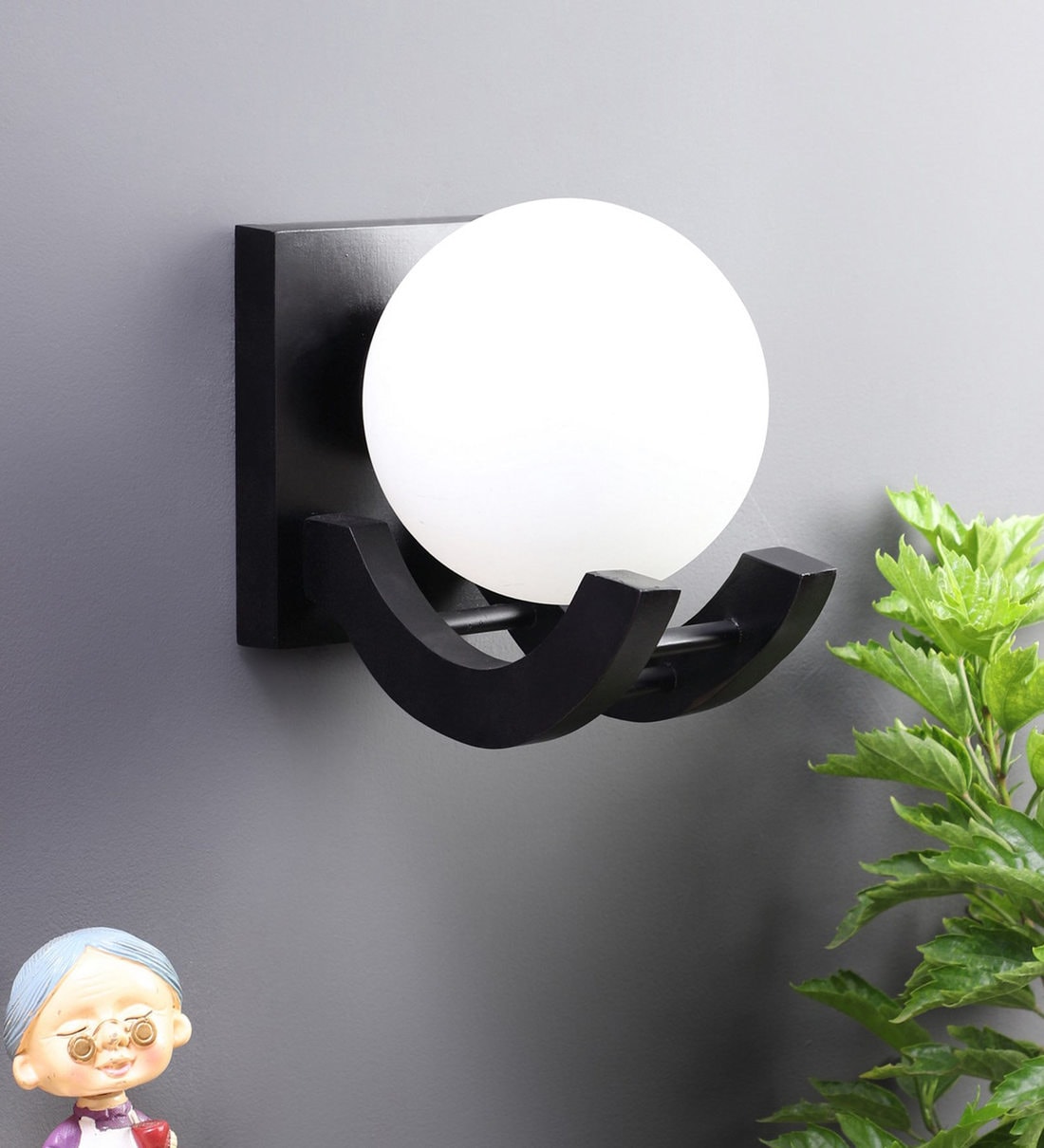 Shubra Black Metal Wall Sconces