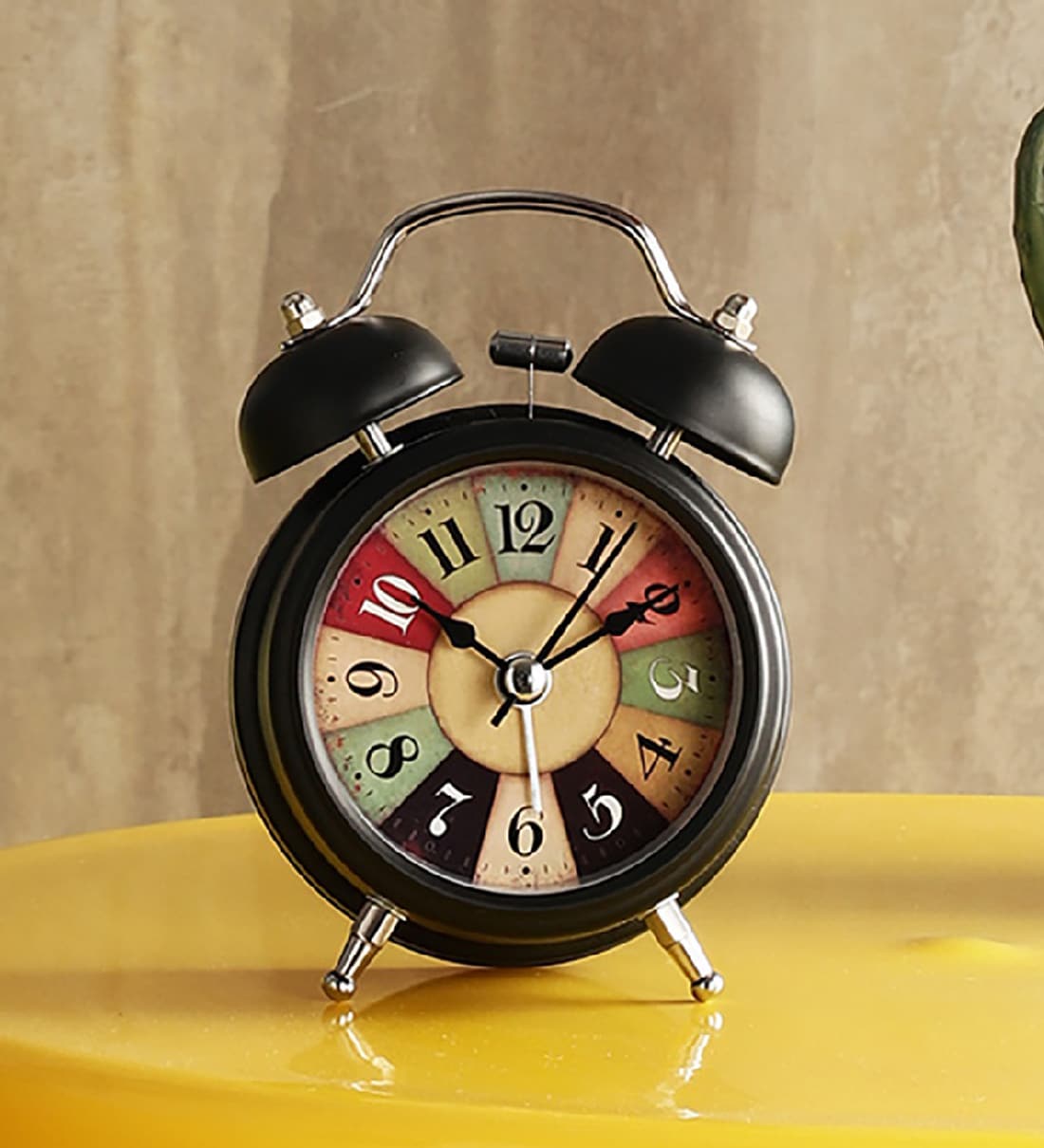 Buy Black Metallic Antique Vintage Inspired With Nightlight Table Clock