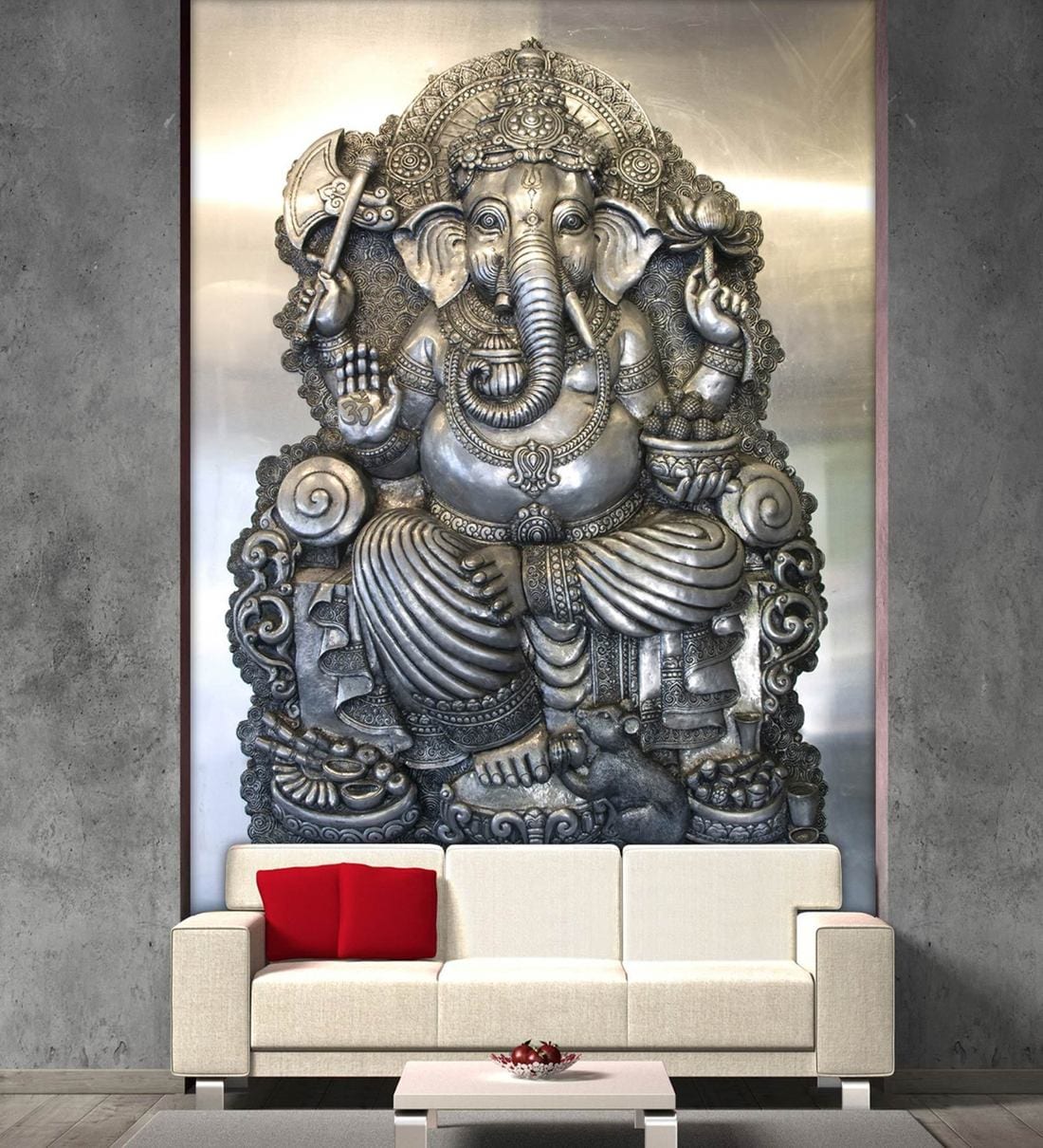 Buy Black Non Wooven Paper 3d Golden Lord Ganesha Mural Wallpaper By 999store Online 3d Wallpapers Furnishings Home Decor Pepperfry Product