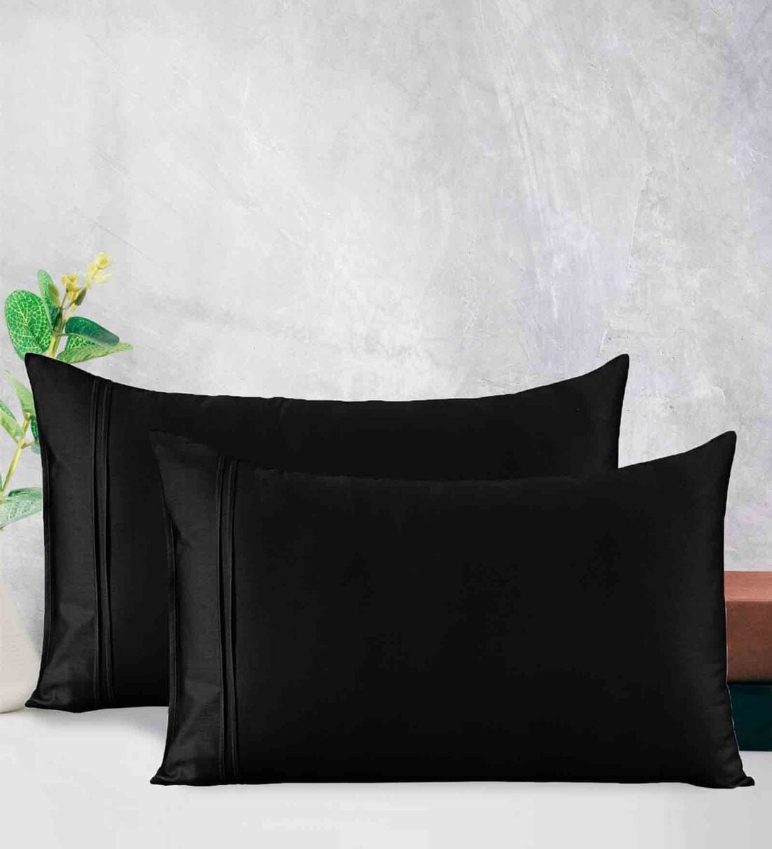 Plain black cushion outlet covers