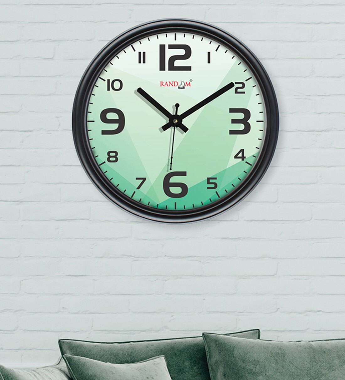 Buy Black Plastic 12Inch Curve Easy Time (Quartz Movement) Wall Clock