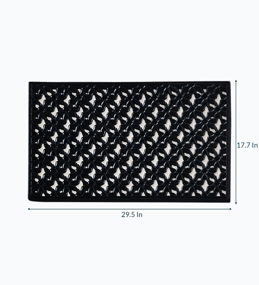 Black Plastic Abstract Pattern 2 x 3 Feet AntiSkid Door Mat by @home