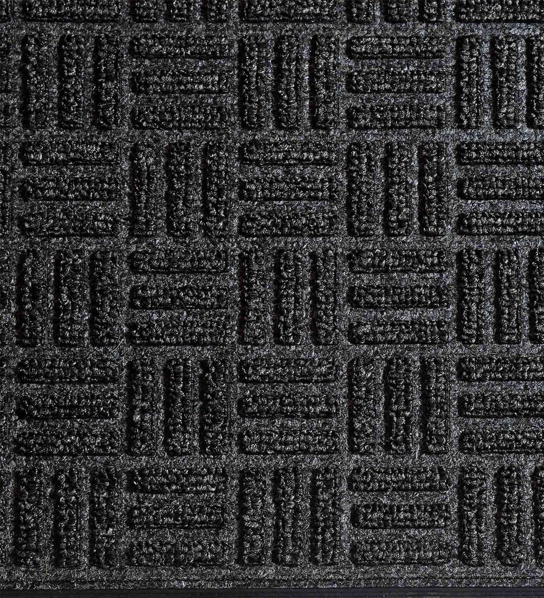 Black Plastic Abstract Pattern 2 x 3 Feet AntiSkid Door Mat by @home