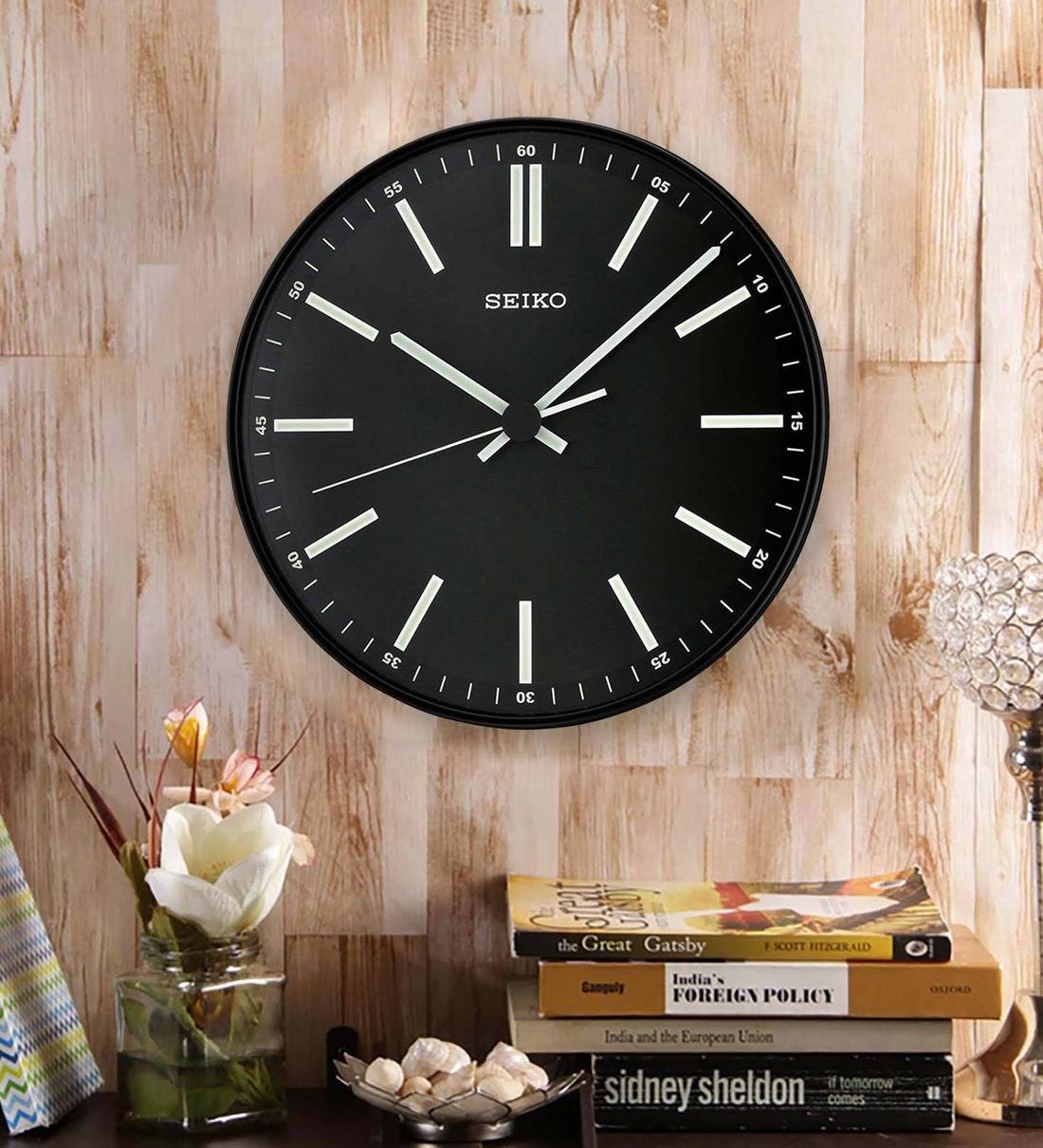 Buy Black Plastic Clock by Seiko Online Modern Wall Clocks Wall