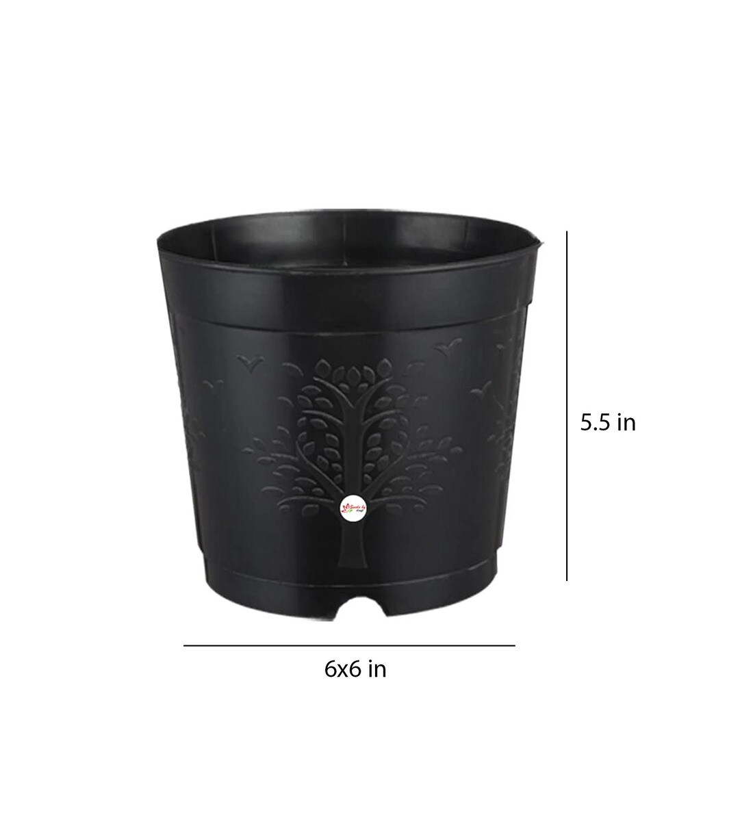 Buy Black Plastic Round Shape Planter Set Of (25) by Kraft Seeds Online