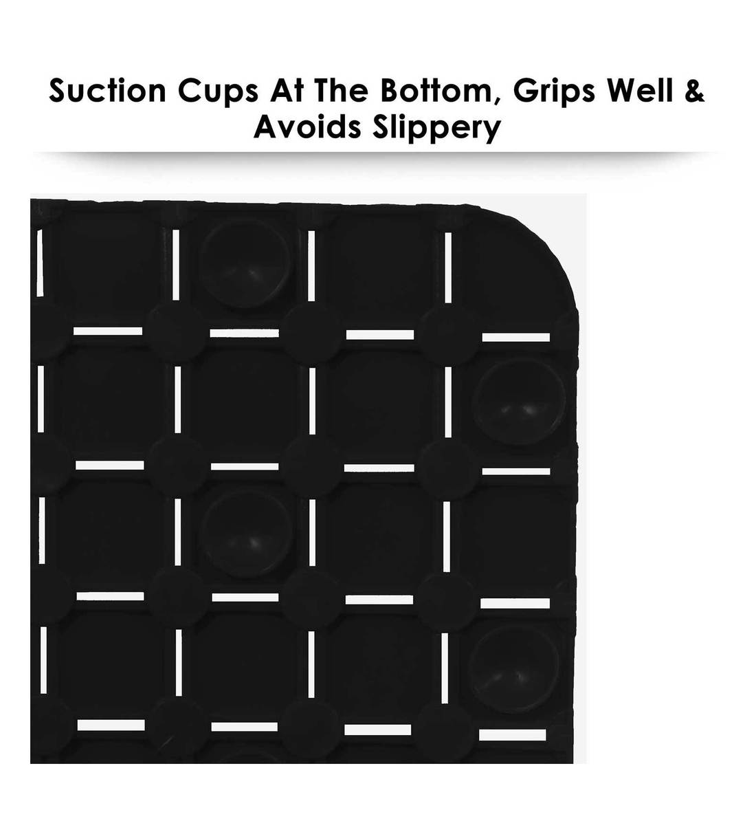Buy Black Pvc Plain Solid 30X13 Inches Super Soft Bath Mat By Story