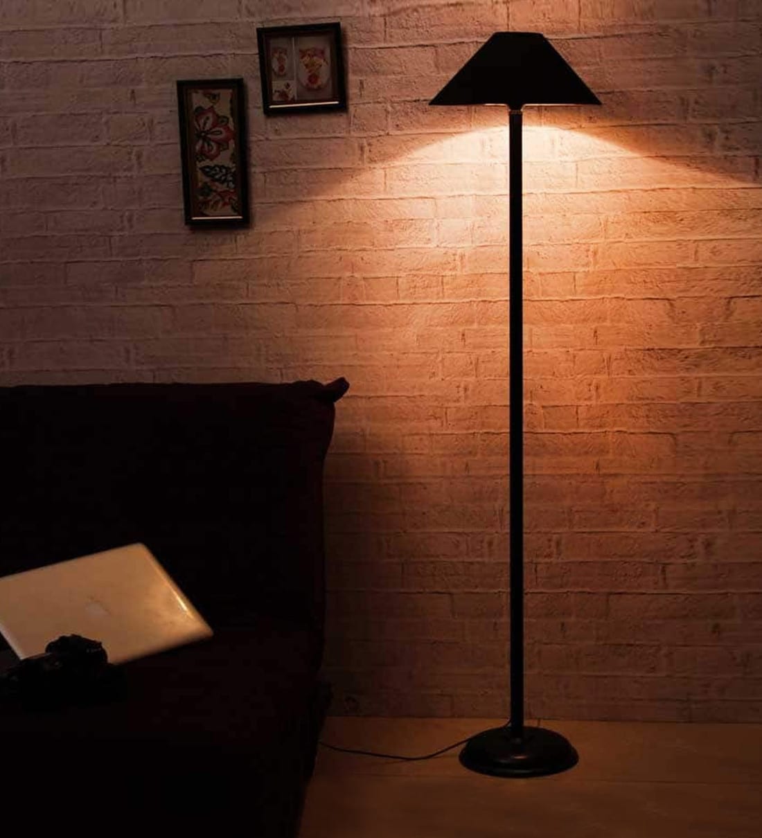 Buy Black Fabric Shade Floor Lamp with Black Base by The Light House