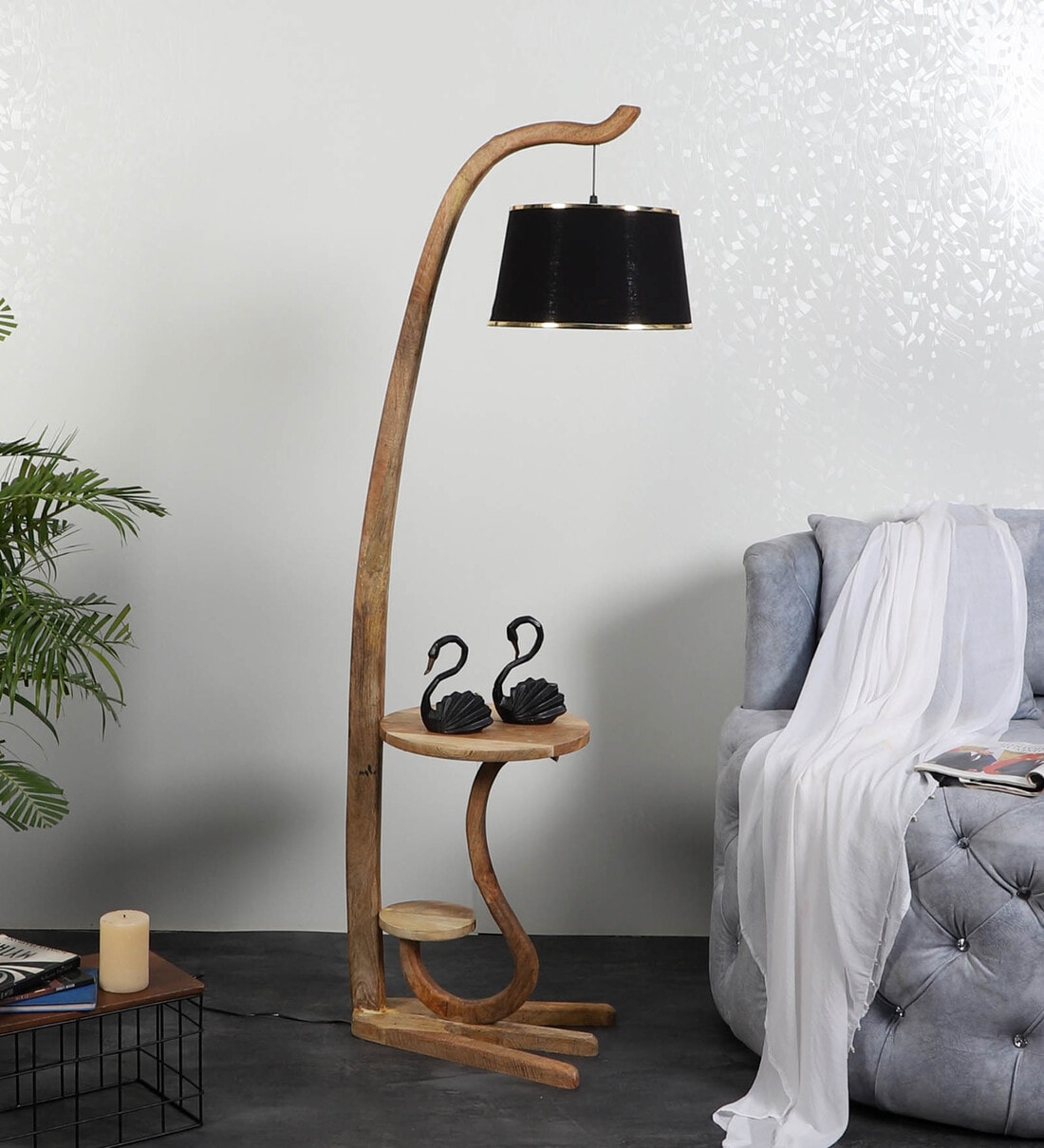 Homesake Lighting Bedside Floor Lamp With Shelf Homesake Dual