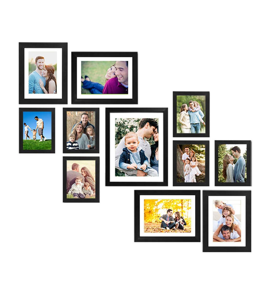 Buy Black Wood Collage Photoframes - Set of 11 Online - Collage Photo ...