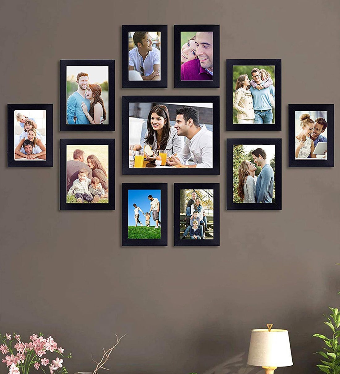 Buy Black Wood Collage Photoframes - Set of 11 By Art Street Online