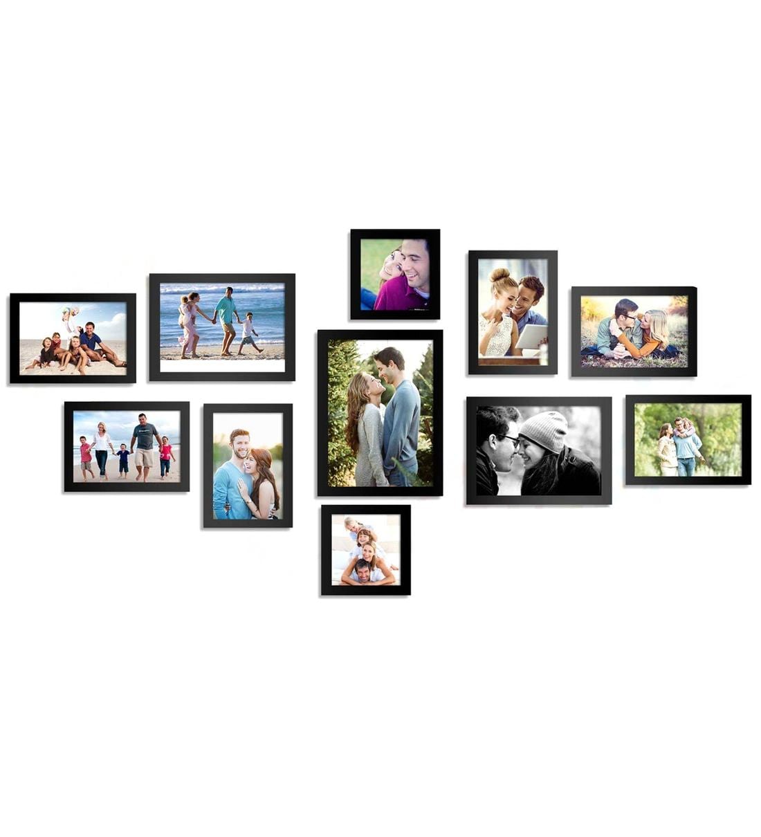 Buy Black Wood Collage Photoframes - Set of 11 Online - Collage Photo ...