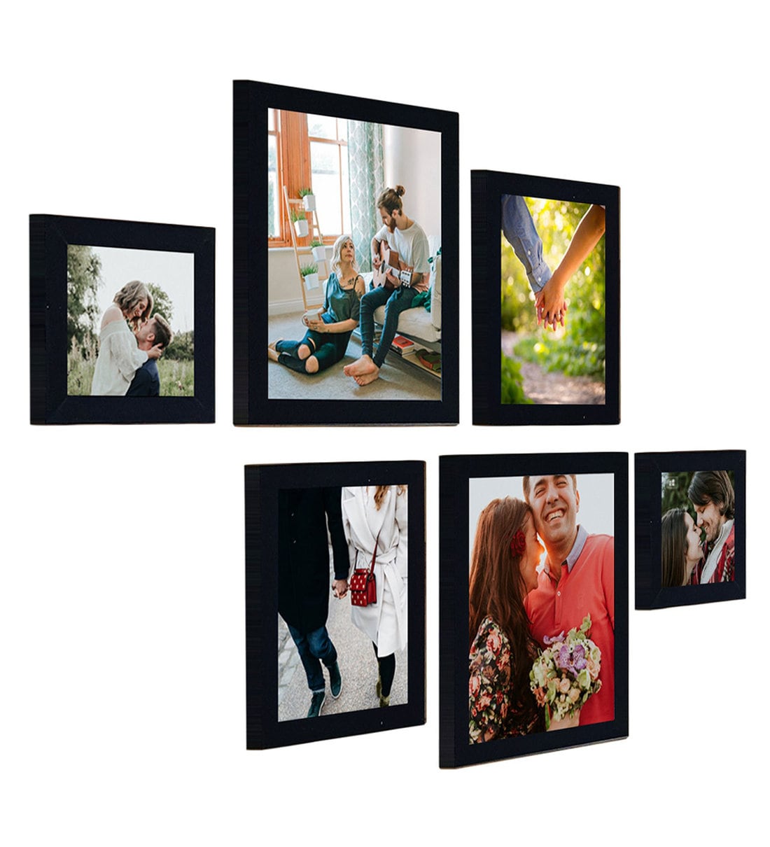 Buy Black Wood Collage Photoframes Set of 6 By Art Street Online