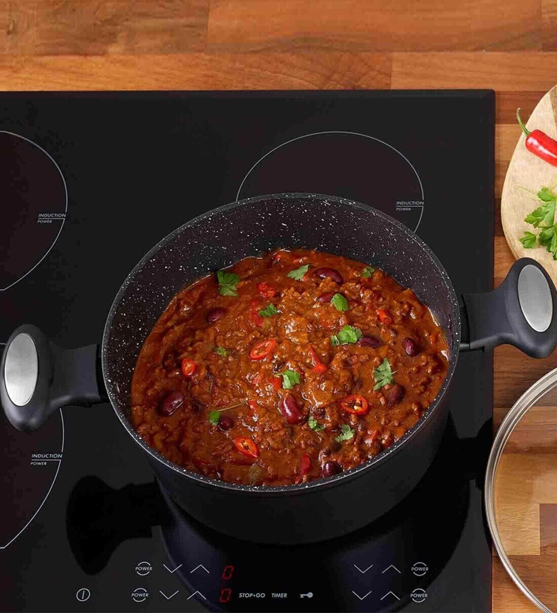 Buy Marven 4 Ltrs Induction Friendly Black Stainless Steel Cooking Pot ...