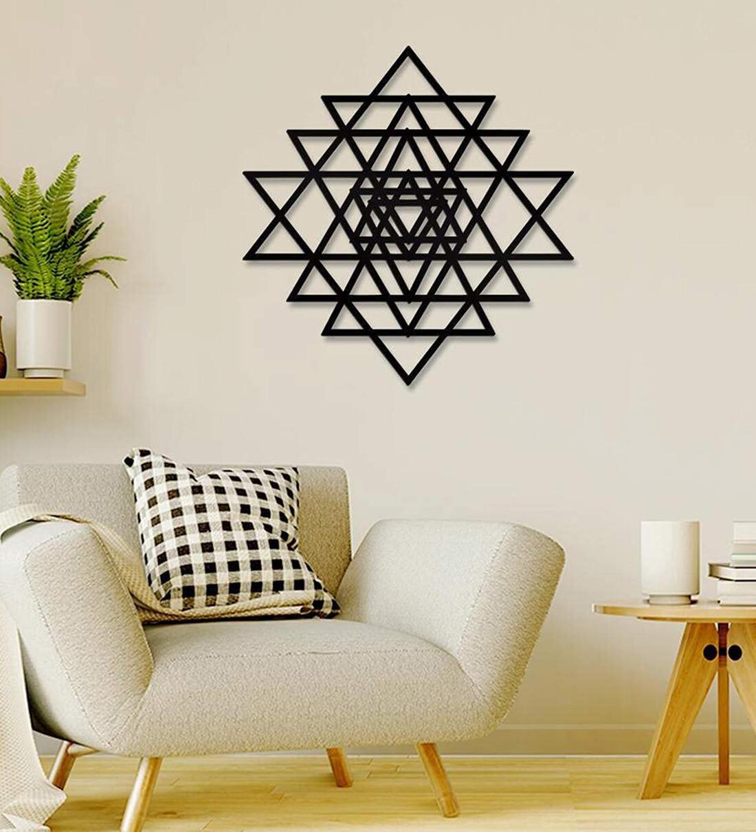 Buy Black Steel Geometric Triangle Wall Art at 13% OFF by WallCentre ...