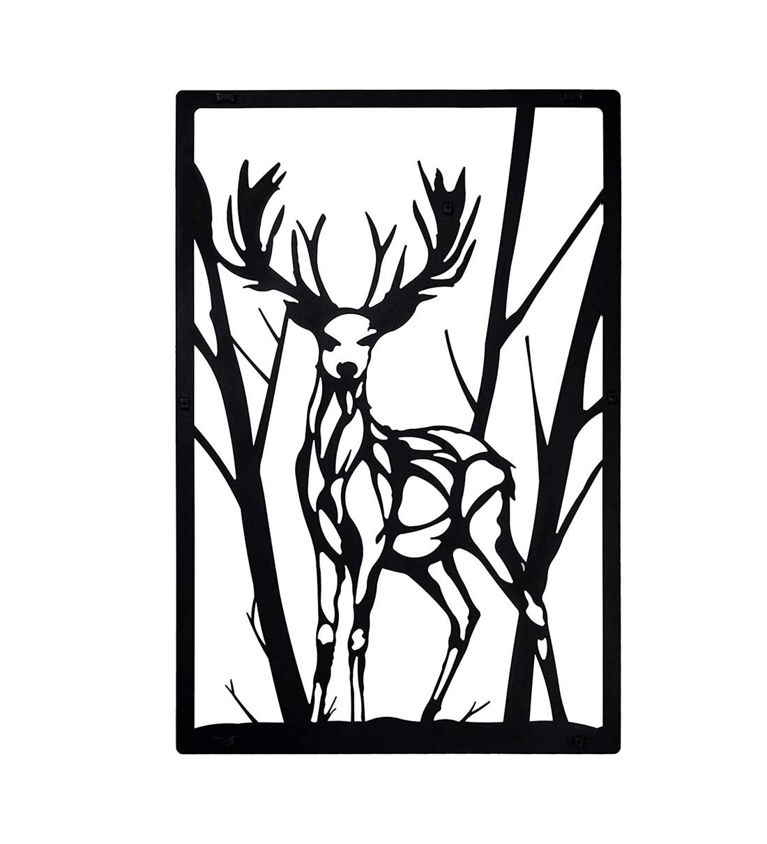 Buy Black Steel Modern Deer Wall Art By Wall Centre Online Floral