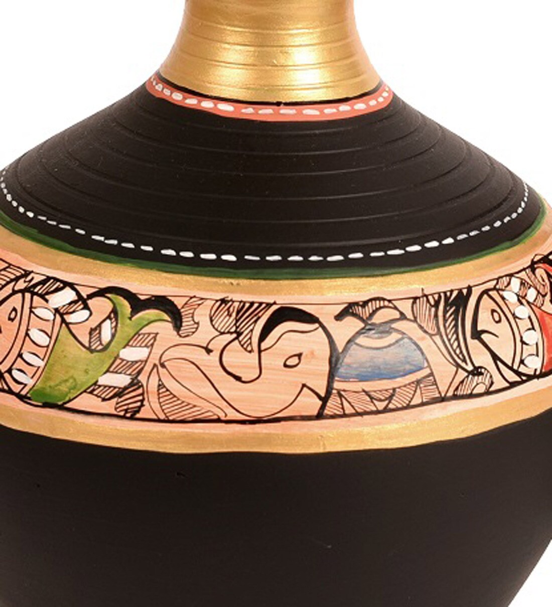 Buy Black Table Terracotta Vases (Set Of 2) by Aakriti Art Creations