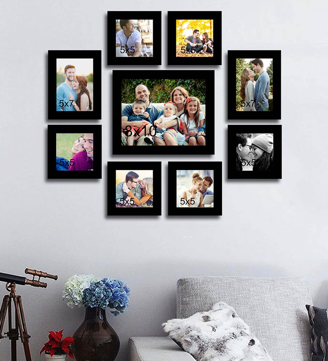 Buy Black Solid Wood Tracey Set Of 9 Collage Photo Frames at 32% OFF by ...