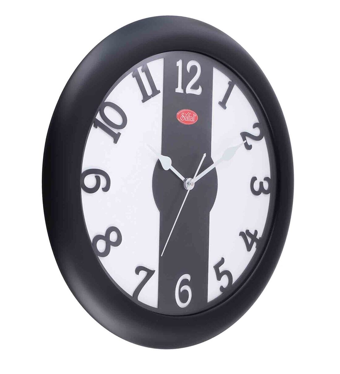 Buy Black Wooden Artistic Laser Cut Numerals Wall Clock By Safal Quartz