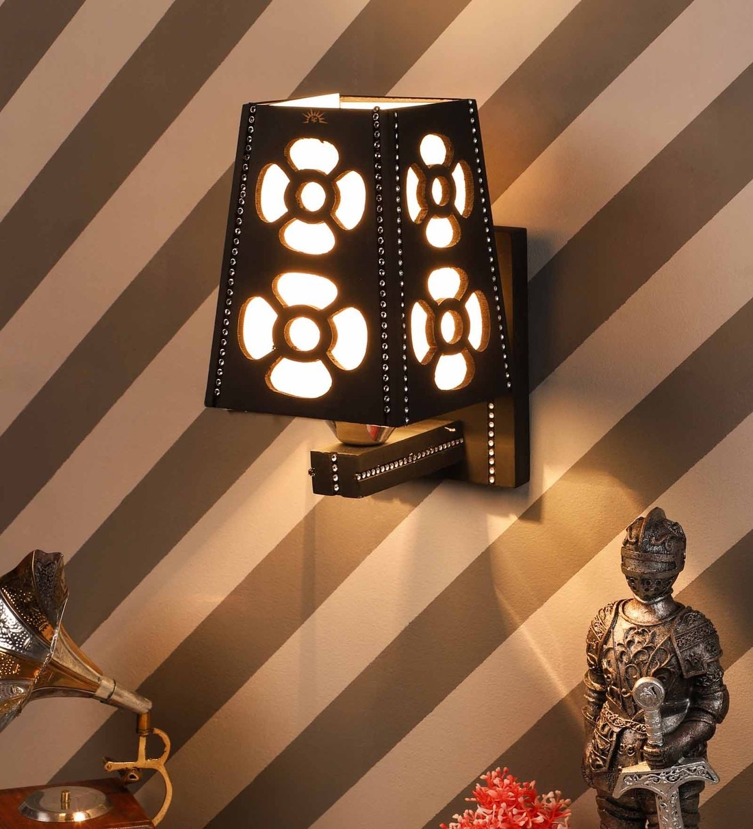 Buy Black Wooden Wall Light by Decorativeray Online Mid Century Wall