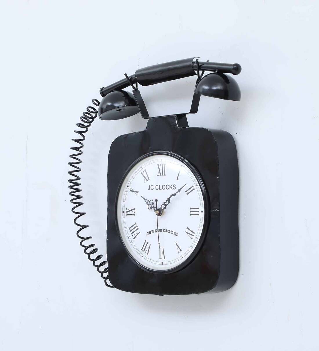 Buy Black Wrought Iron Vintage Telephone Wall Clock By Jasolika