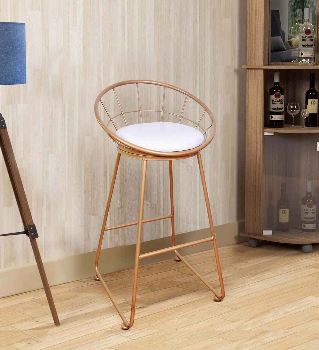 Buy Prague Bar Stool In Golden Finish By Creative Seating System Online Contemporary Bar Stools Bar Furniture Furniture Pepperfry Product