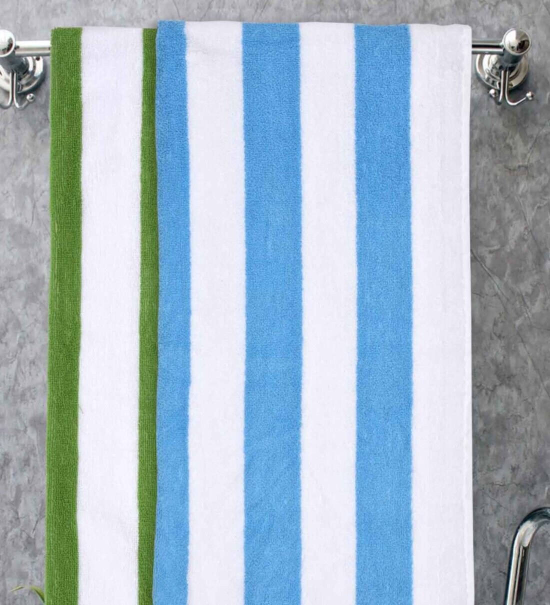 Haus & Kinder 500 GSM Bath Towel Set (Pink & Blue) - Set of 2