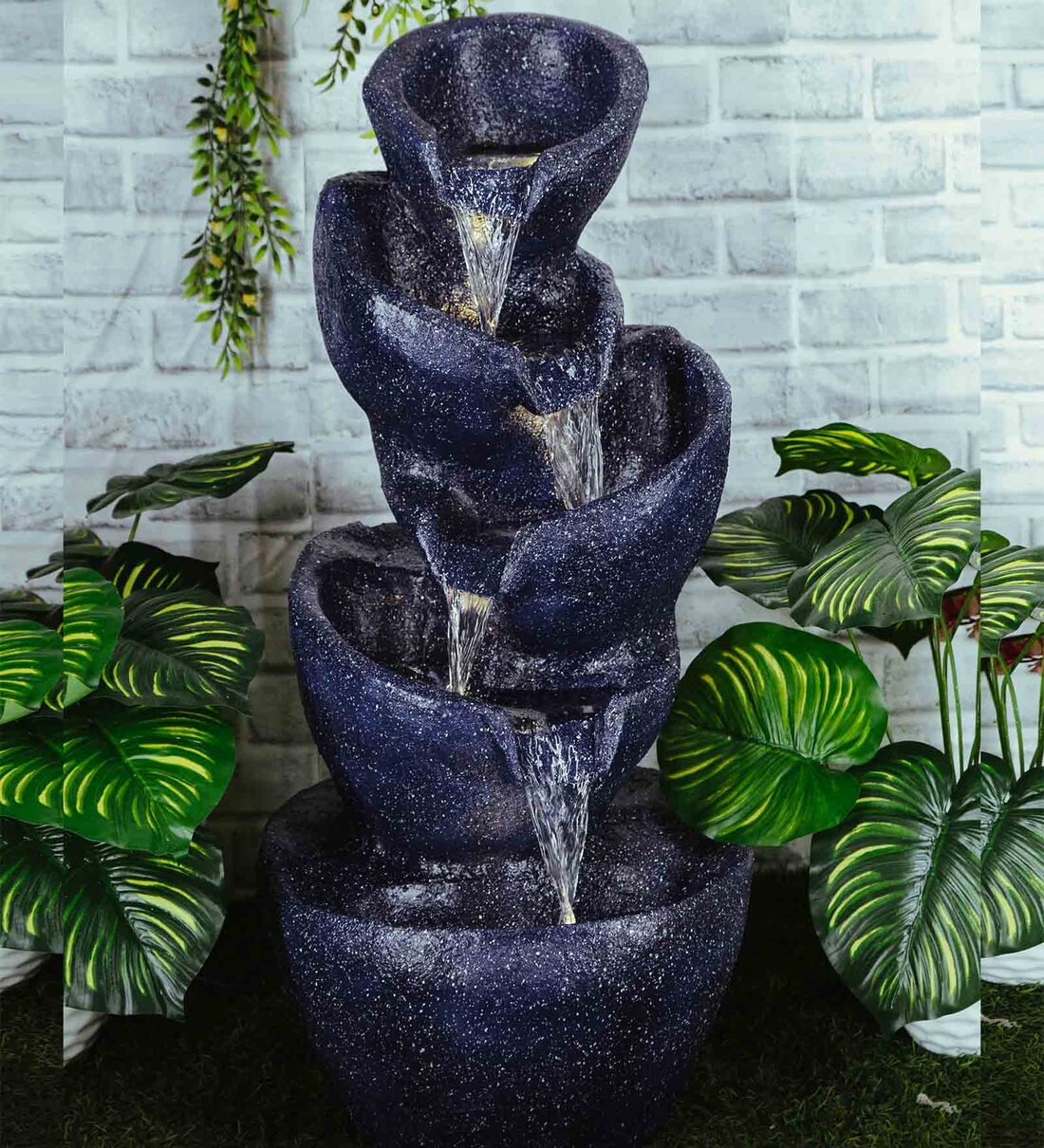 Buy Blue 5 Stacked Pot Indoor Water Fountain at 10% OFF by Expleasia ...