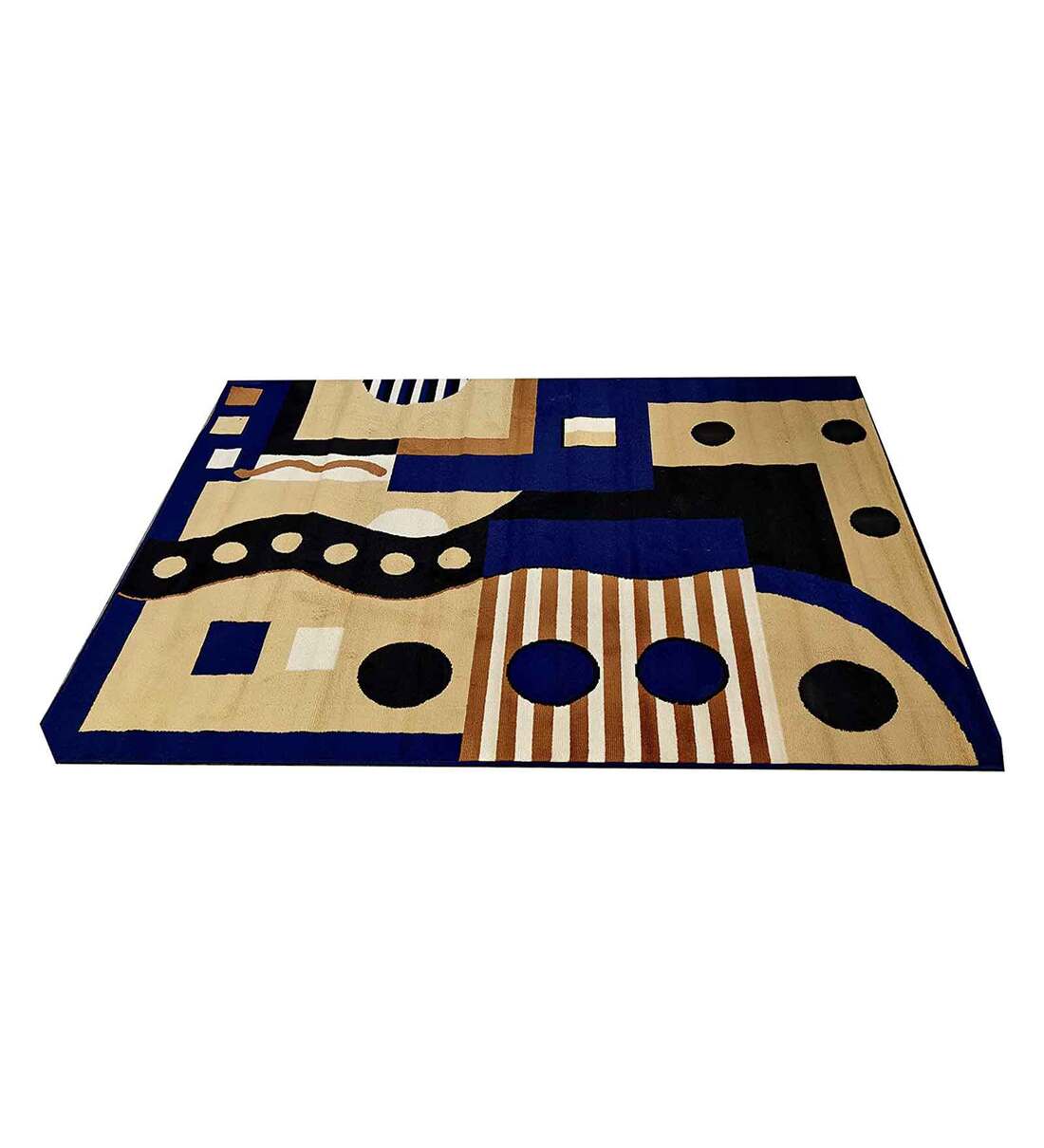 Buy Blue Acrylic Abstract Machine Made Carpet by Rida Handloom Online